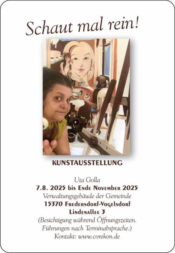 aktuelle Ausstellung im Verwaltungsgebäude der Gemeinde Fredersdorf-Vogelsdorf