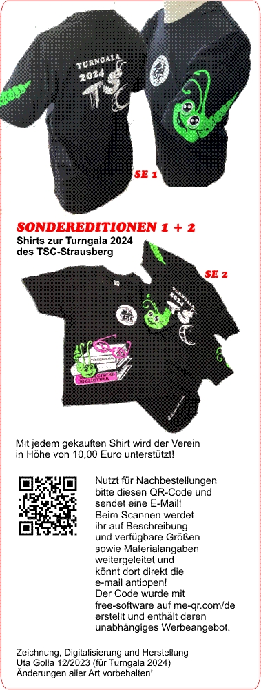 Sondereditionen Shirts Turngala 2024 des TSC-Strausberg, U.G:2024
